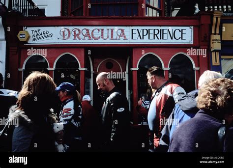 English Seaside Town Of Whitby The Dracula Experience Side Show Stock
