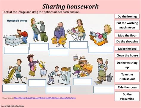 Housework Interactive And Downloadable Worksheet You Can Do The