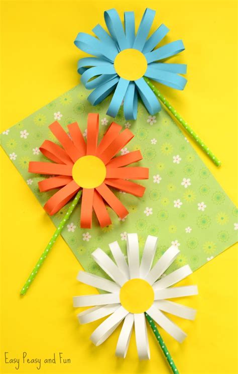 Kid Paper Crafts Easy Paper Crafts Spring Crafts For Kids Flower Crafts