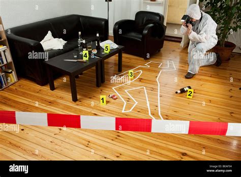 A Person Photographing A Crime Scene Stock Photo Alamy