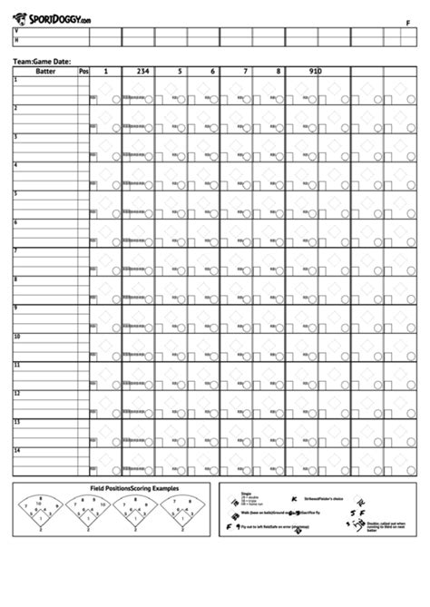 Softball Score Sheet Printable Free