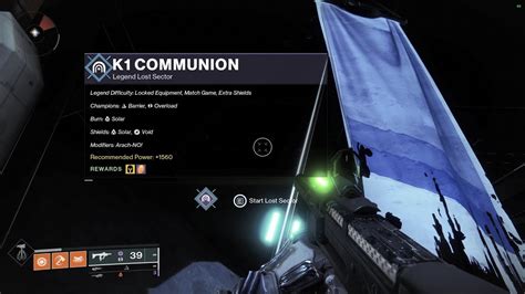 Destiny 2 K1 Communion Lost Sector Legend Solo Warlock Location In