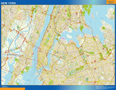 New York Wall Map Vector World Maps