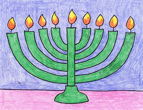 Let's now create a large oval with a flat end for woodpecker's wing. How to Draw a Menorah · Art Projects for Kids