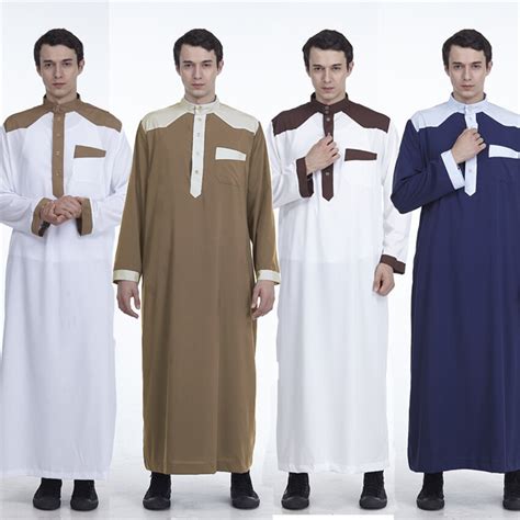 New Arab Men Clothing Jubba Thobe Muslim Fashion Dress Kaftan Saudi Eid Ramadan Abaya Dubai