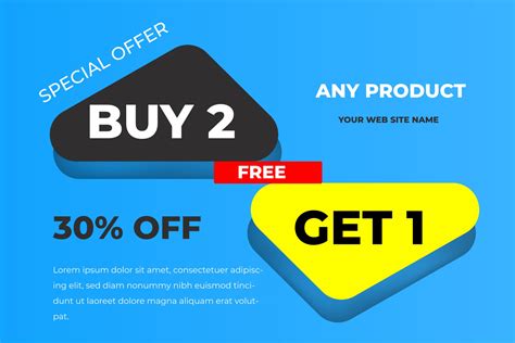 Special Offer Buy 2 Free Get 1 Sale Banner Vector Template Design