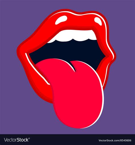 Retro Cartoon Mouth Sticking Out Tongue Stock Illustration Hot Sex