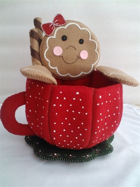 Figura De Fieltro Taza Imagen Galleta Navideña Envío Gratis - $ 270.00