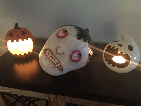 Painted pumpkins! Vampire pumpkin! | Painted pumpkins, Christmas bulbs, Halloween pumpkins
