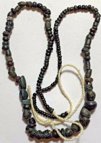 Rare Ancient Egyptian Glass Dark Beads Necklace Circa 2500 1900 Bc Is Perfect Antique Price