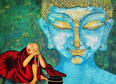 Original Acrylic Painting On Canvas Buddha Painting Religious