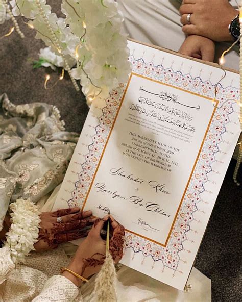 Nikah Ceremony Pakistani Wedding Contract Allah Certificate Groom