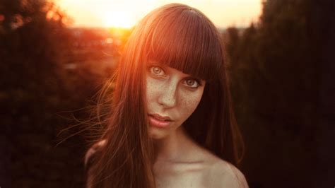 Wallpaper Sunset Sun Girl Sunshine Flare Lens Sunrise Sunny Portrait Wild Eyes Skin