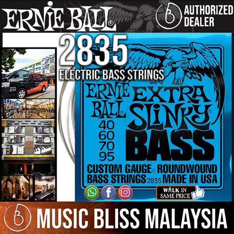 Ernie Ball 2835 Extra Slinky Nickel Wound Electric Bass Strings 40 95