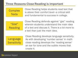 Updated on february 18, 2019. Three Reasons Why Close Reading is Important - Teach Like ...