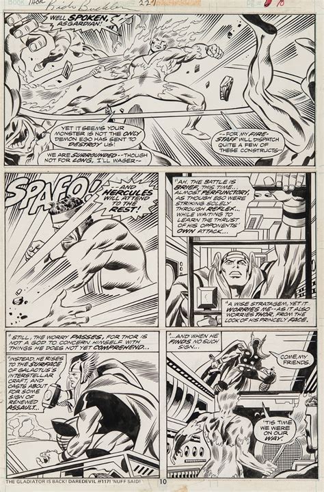 Thor 227 Art By Rich Buckler Fire Lord Hercules Battle Page In Rob