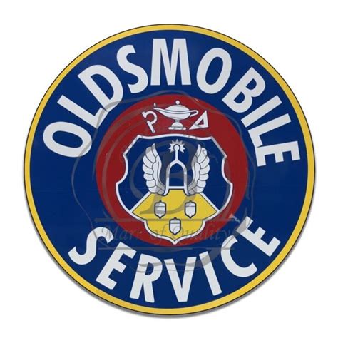 Vintage Oldsmobile Service Emblem 12 Round Aluminum Sign Optional 6