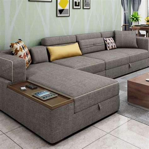 L Shape Sofa Set With Storage Baci Living Room Living Room Sofa