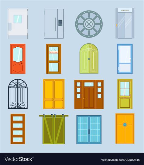 Doors Design Furniture Elements Doorway Royalty Free Vector