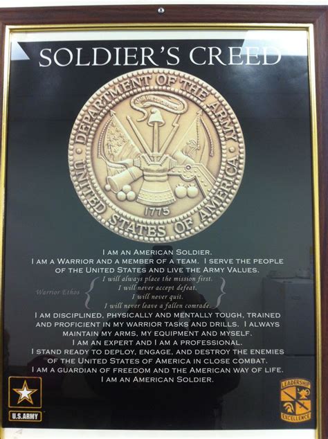 Soldiers Creed Soldiers Creed Army Values American Soldiers