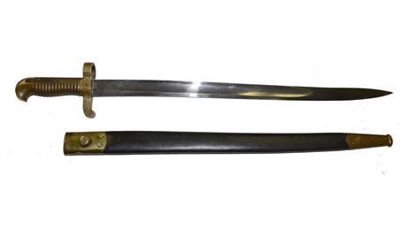Original Civil War ‘zouave Saber Bayonet With Leather Scabbard — Horse