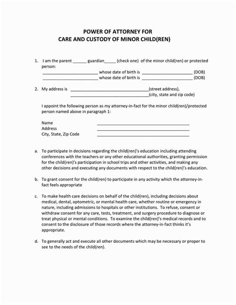 Free Fillable Child Power Of Attorney Form ⇒ Pdf Templates