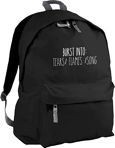 hippowarehouse burst into tears flames song backpack ruck sack dimensions 31 x 42 x 21 cm