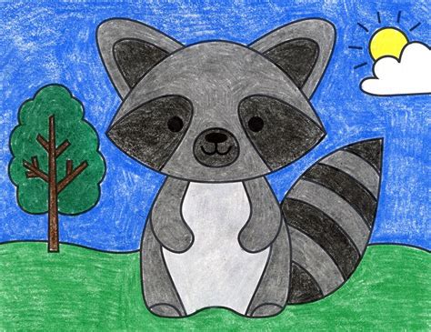 How To Draw An Easy Raccoon · Step By Step Drawing Lesson For Kids