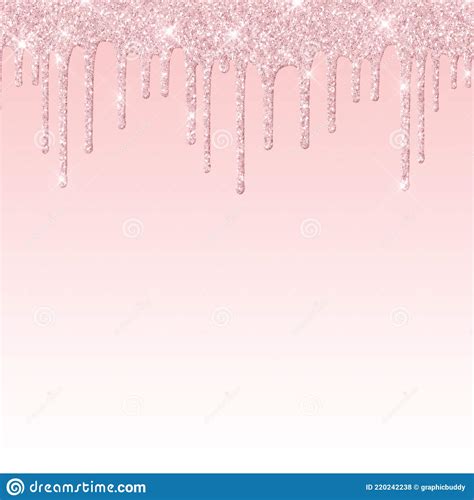 Light Pink Dripping Glitter Page Templates Stock Illustration