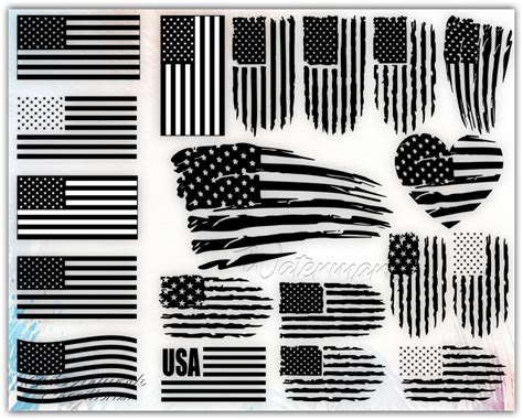 Bundles creative and unique designs. Black And White American Flag Vector Image