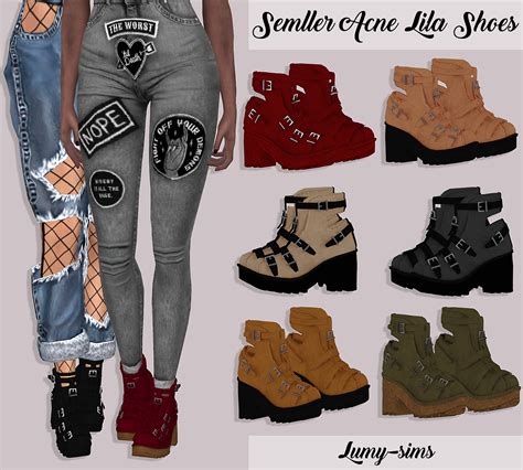 Sims 4 Ccs The Best Semller Acne Lila Shoes By Lumy Sims