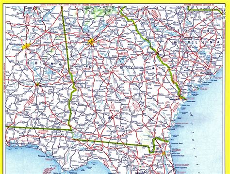 Road Map Of Alabama And Florida