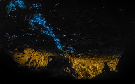 Men Photography Landscape Nature Cave Glowworms Blue