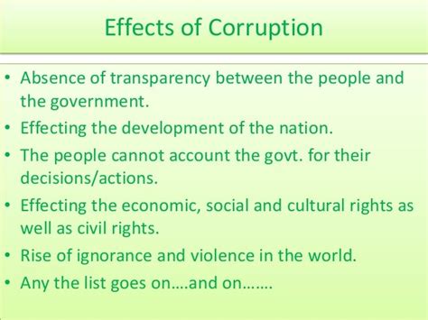 The Need To Eliminate Corruption Around The Globe