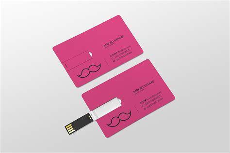 Download USB Business Card Mockup PSD | Kartu, Mockup, Desain
