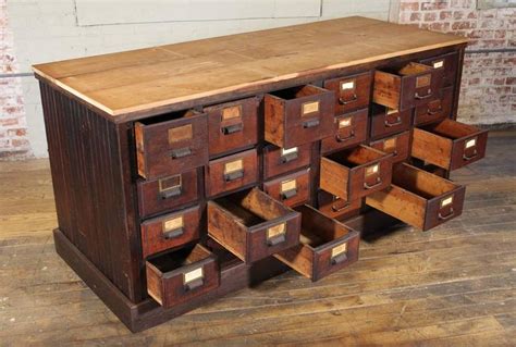 Apothecary Cabinet Vintage Wooden Storage Store Counter Multi Drawer