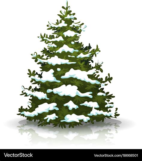 Christmas Pine Tree With Snow Royalty Free Vector Image