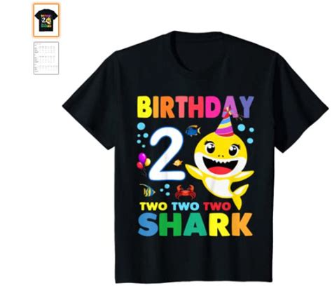 Kids Baby Shark Shirt 2nd Birthday Boy Girl Two 2 Year Old Etsy