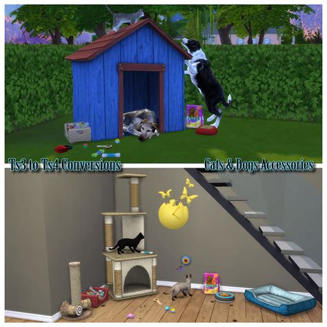 My Sims 4 Blog Ts3 Cat And Dog Accessories Conversions By Enuresims