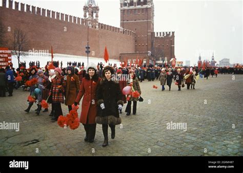 Red Square Parade In Moscow On The 60th Anniversary Of The October