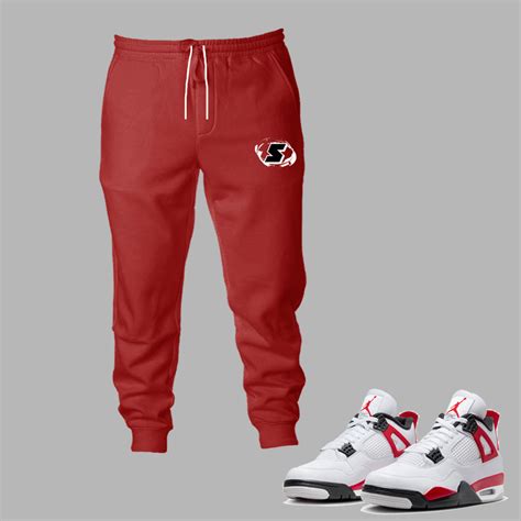 Sneakergeeks Joggers To Match Retro Jordan 4 Red Cement Sgc