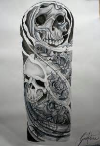 Skull Half Sleeve Tattoo Drawings Half Sleeve Tattoos