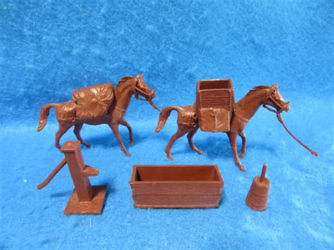 Marx Original Western Playset Pack Horse Set Wagon Train Fort Apache