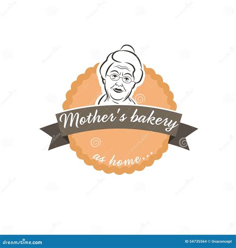 Illustration Label Cake With Grandmother Stock Vector Illustration Of