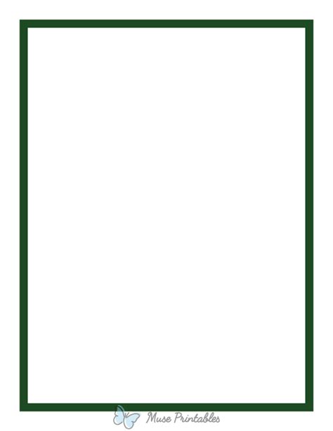 Printable Dark Green Medium Line Page Border