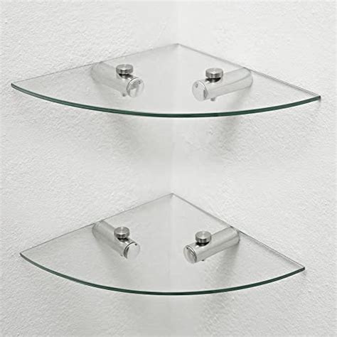 The shelf can take weight up to 55 lbs and comes with two brackets. BATHROOM GLASS SHELF: Amazon.co.uk: Kitchen & Home