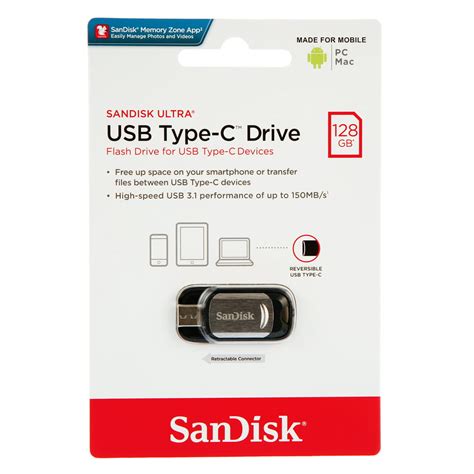 Sandisk Ultra Usb Type C 128gb Flash Drive Sdcz450 128g G46 Walmart