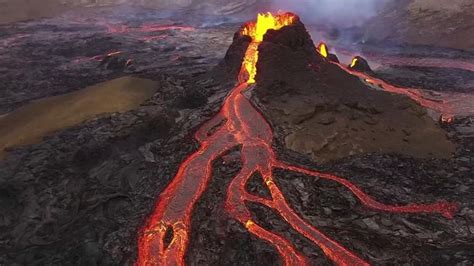 Iceland Volcanic Eruption Captured By Drone World News