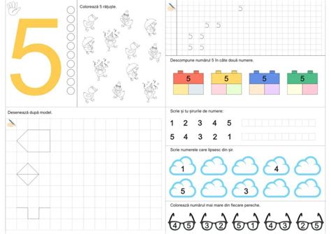 Numărul și Cifra 5 O Fișă De Lucru Cu Exerciții Diverse