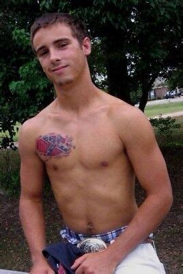 Shirtless Male Muscular Beefcake Southern Dude Cowboy Hunk Tattoo Photo